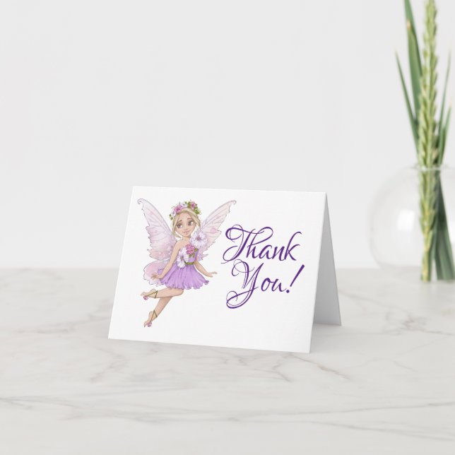 Fairy Baby Shower Watercolor Thank You   (Front)