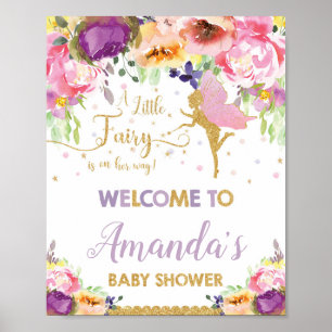 Fairy Baby Shower Welcome Sign Poster Girl