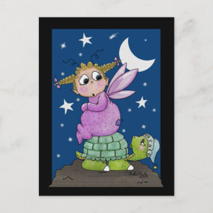 Fairy Baby wakes up Mr. Turtle Postcard