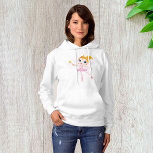 Fairy Ballerina with Magic Wand and Wings Hoodie