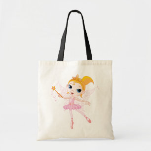 Fairy Ballerina with Magic Wand and Wings Tote Bag