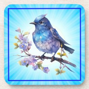 Fairy Bird Flowers watercolor Clipart-73611 Coaster