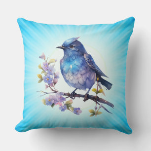 Fairy Bird Flowers watercolor Clipart-73611 Cushion