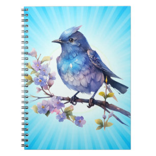Fairy Bird Flowers watercolor Clipart-73611 Notebook