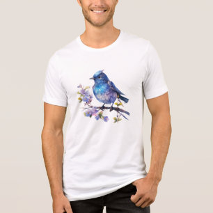 Fairy Bird Flowers watercolor Clipart-73611 Tri-Blend Shirt