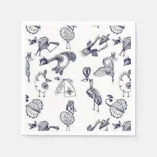 Fairy birds coffee mug napkin