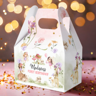 Fairy Birthday 1st Enchanted Forest Girl Floral Favour Box