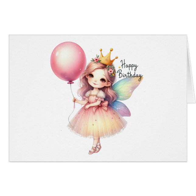 Fairy Birthday Card (Front Horizontal)
