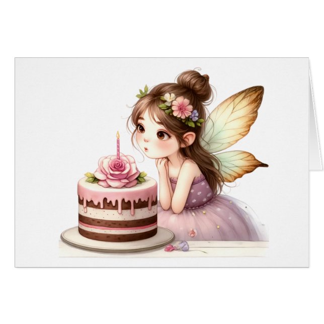 Fairy Birthday Card (Front Horizontal)