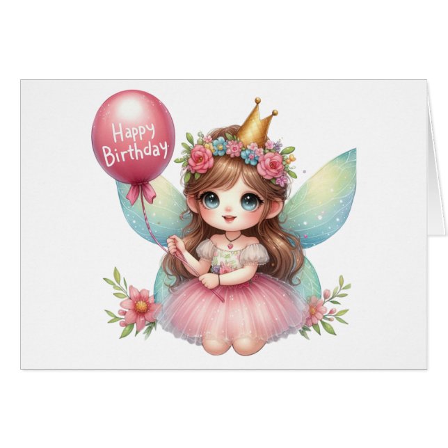 Fairy Birthday Card (Front Horizontal)