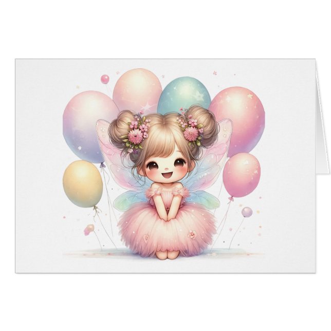 Fairy Birthday Card (Front Horizontal)