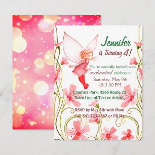 Fairy Birthday Child Girl Invitation