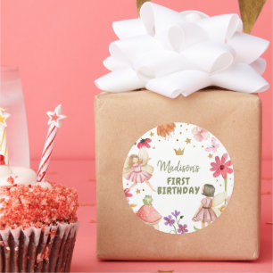 Fairy Birthday Enchanted Forest Fairy Favours Classic Round Sticker