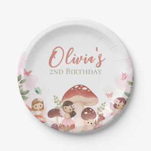Fairy Birthday, Enchanted Whimsical Garden Forest Paper Plate