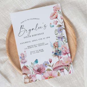 Fairy Birthday, Garden Party, Enchanted, Whimsical Invitation