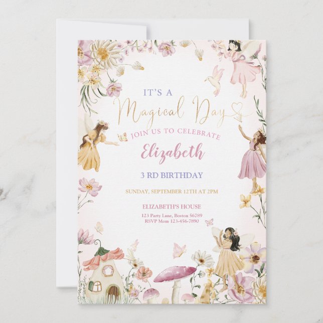 Fairy Birthday Invitation  (Front)
