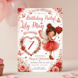 Fairy Birthday Invitation | Enchanted Rose Garden