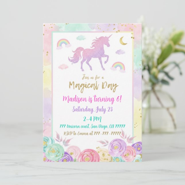 Fairy Birthday Invitation Whimsical Magical Party (Standing Front)