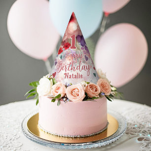 Fairy Birthday Party Enchanted Watercolor Garden Hat