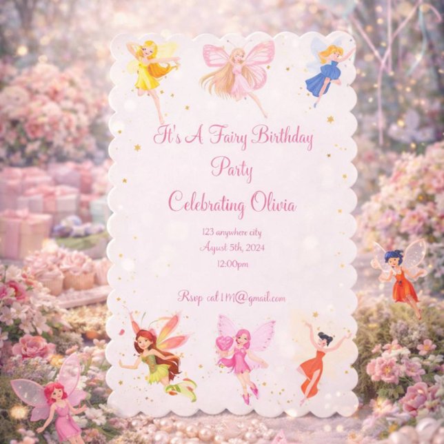 FAIRY BIRTHDAY PARTY FOR GIRLS SAVE THE DATE (Creator Uploaded)