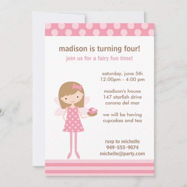 Fairy Birthday Party Invitation (Front)