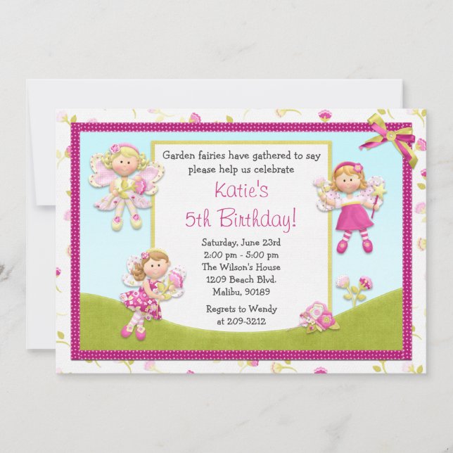 Fairy Birthday Party Invitation (Front)