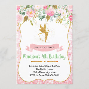 Fairy birthday party invitation