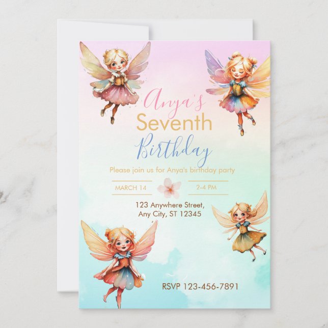 Fairy Birthday Party Invitation (Front)