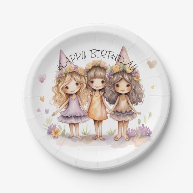 Fairy Birthday Party Plates (Front)