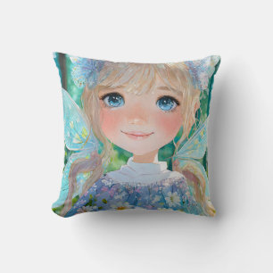 Fairy Blue colours art wall decor Cushion