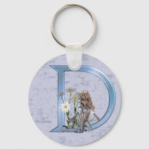 Fairy Blue Monogram D Key Ring