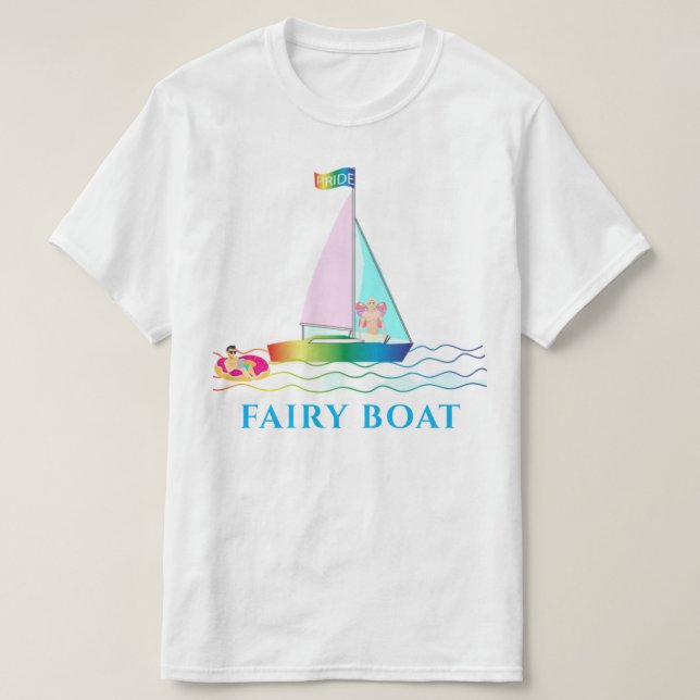 Fairy Boat LGBTQ+ GAY PRIDE Twink T-Shirt (Design Front)