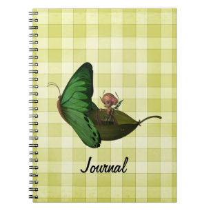 Fairy Boat Yellow Checks Notebook