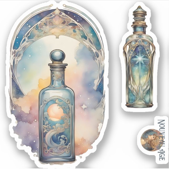 Fairy Bottle Sticker and Bonus Galaxy Sticker (Front)