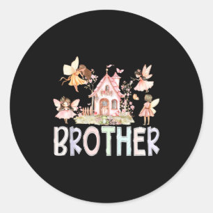 Fairy Brother Magical Floral Birthday Girl Fairyta Classic Round Sticker