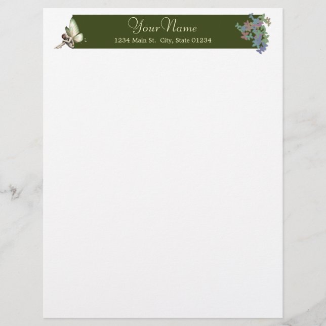 Fairy & Butterflies Letterhead (Front)