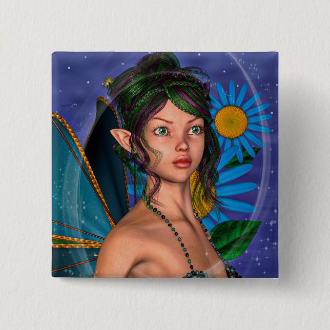 Fairy Butterfly 15 Cm Square Badge (Front)