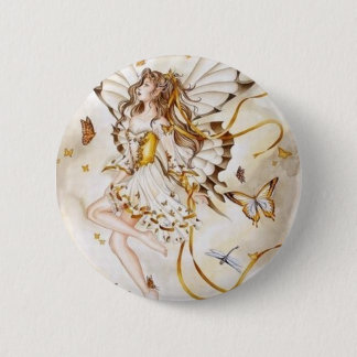 fairy butterfly 6 cm round badge