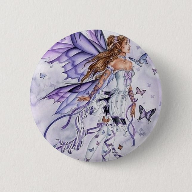 fairy butterfly 6 cm round badge (Front)