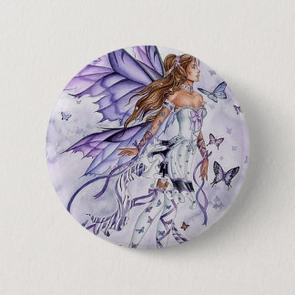 fairy butterfly 6 cm round badge