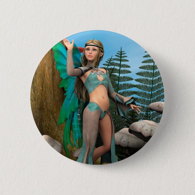 Fairy Butterfly 6 Cm Round Badge (Front)