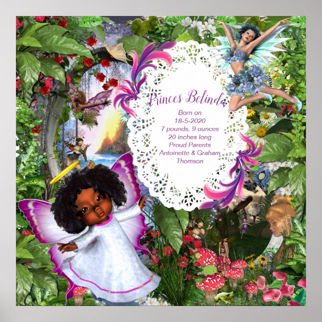 Fairy Butterfly Baby Girl Poster (Front)