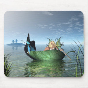 Fairy Butterfly Boat Mouse Mat