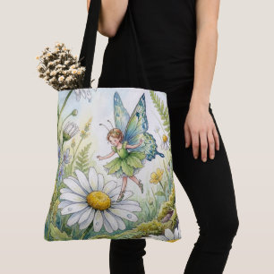 Fairy Butterfly In a Daisy Garden Tote Bag