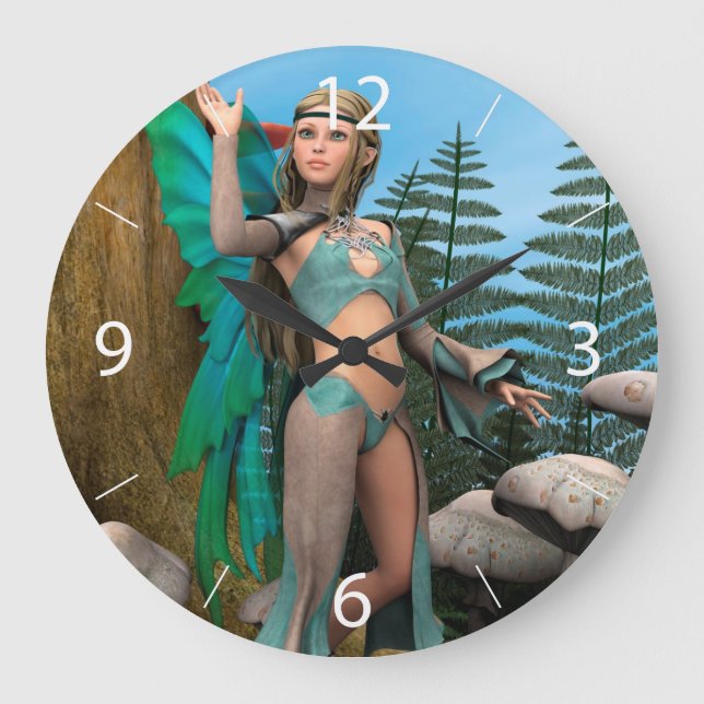 Fairy Butterfly Large Clock (Front)