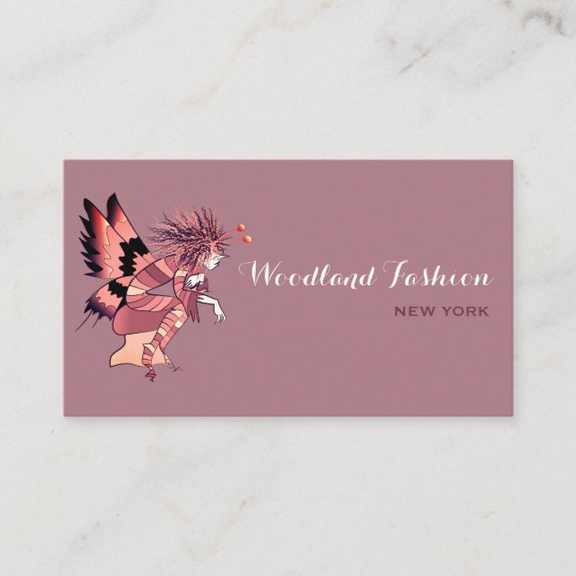 Fairy Butterfly , Purple and Pink Business Card (Front)