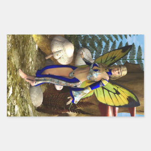 Fairy Butterfly Rectangular Sticker