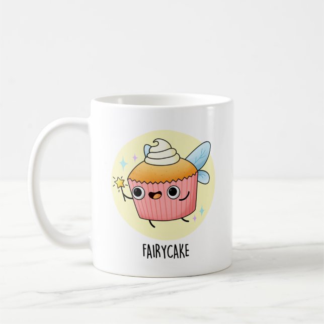 Fairy Cake Funny Cupcake Pun  Coffee Mug (Left)