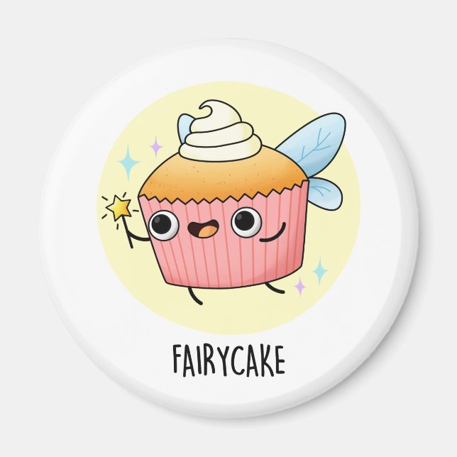 Fairy Cake Funny Cupcake Pun  Magnet (Front)