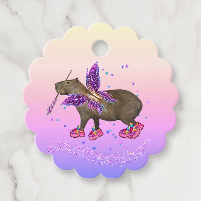 Fairy Capybara Magic Favour Tags (Front)